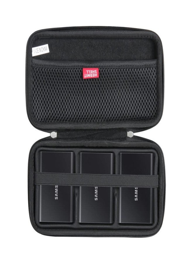 Hermitshell Hard Travel Case for Samsung T7 / T7 Touch Portable SSD 1TB 2TB 500GB USB 3.2 External Solid State Drive (Case for 3 Hard Drives, Black) - Image 1